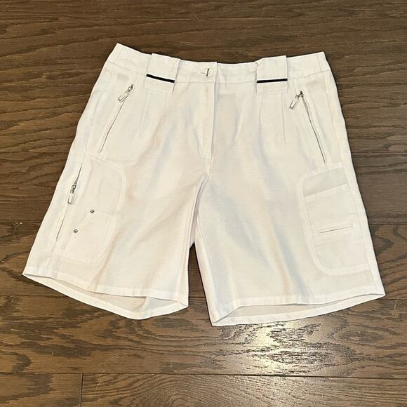 Jamie Sadock White Bermuda Golf Shorts Size 2 - Picture 1 of 7